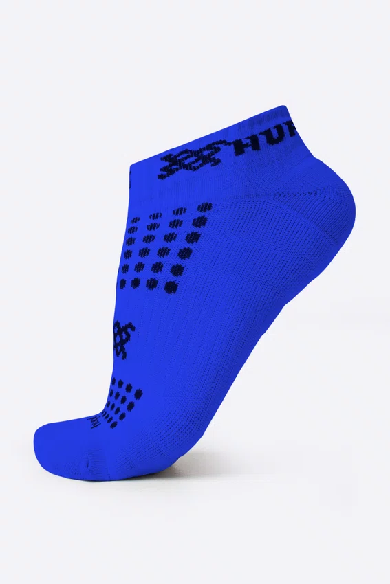 Meia Curta para Corrida HUPI Running Pro Azul Oceano