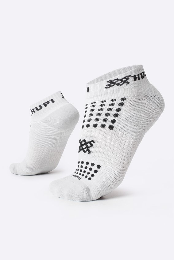 Meia Curta para Corrida HUPI Running Pro Branco - Tamanho Plus 42-46