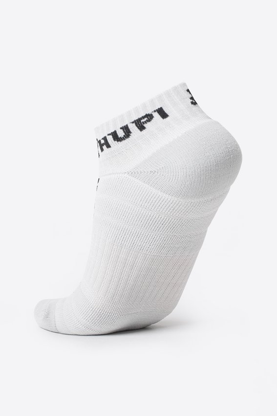 Meia Curta para Corrida HUPI Running Pro Branco - Tamanho Plus 42-46
