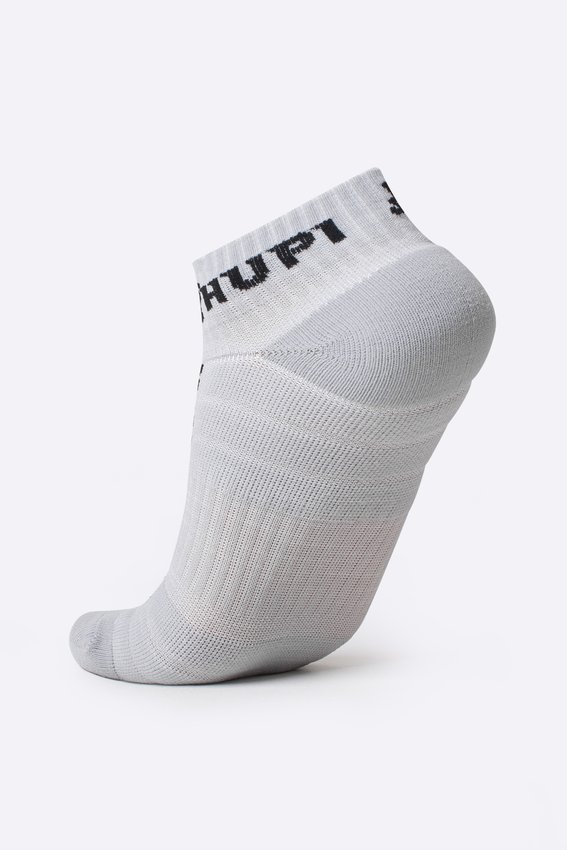 Meia Curta para Corrida HUPI Running Pro Cinza Nardo