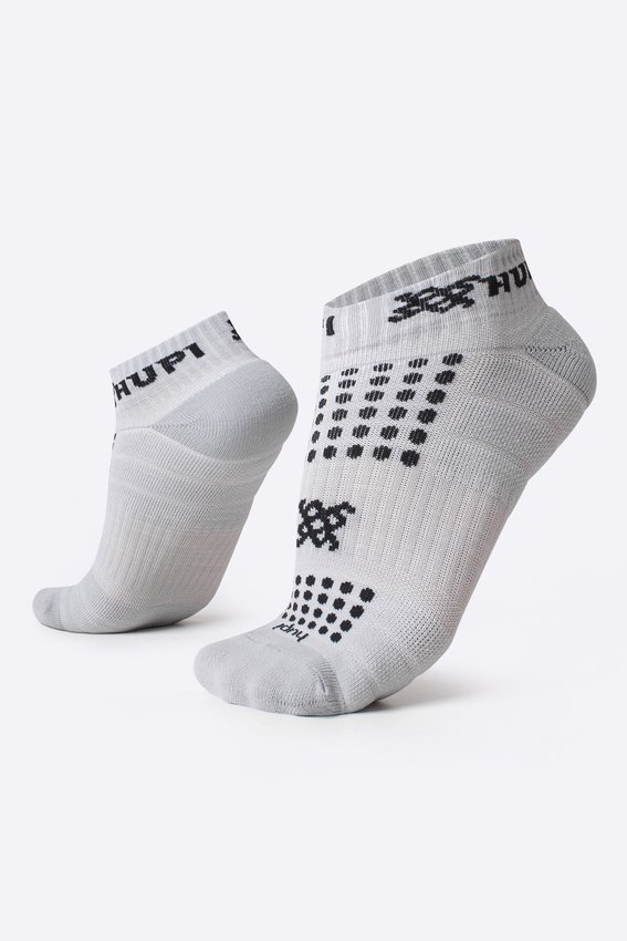 Meia Curta para Corrida HUPI Running Pro Cinza Nardo