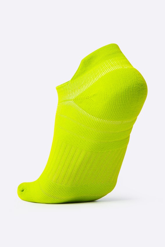 Meia Curta para Corrida HUPI Running Pro Invisível Amarelo Neon