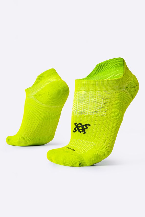 Meia Curta para Corrida HUPI Running Pro Invisível Amarelo Neon