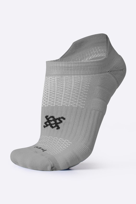 Meia Curta para Corrida HUPI Running Pro Invisível Cinza Nardo