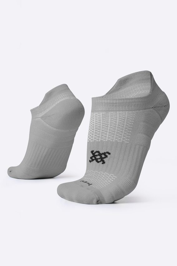 Meia Curta para Corrida HUPI Running Pro Invisível Cinza Nardo
