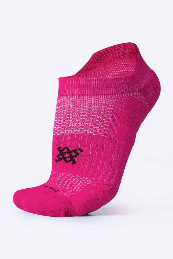 Meia Curta para Corrida HUPI Running Pro Invisível Rosa Magenta