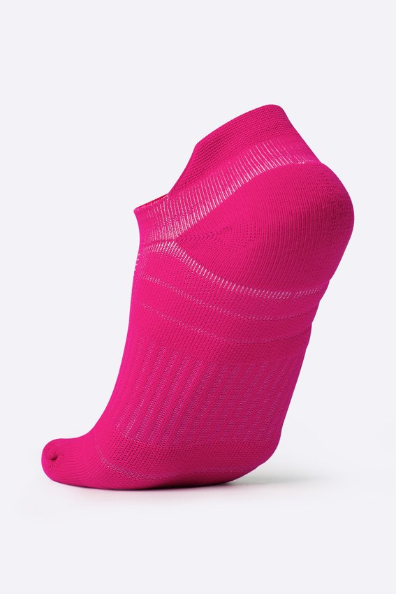 Meia Curta para Corrida HUPI Running Pro Invisível Rosa Magenta
