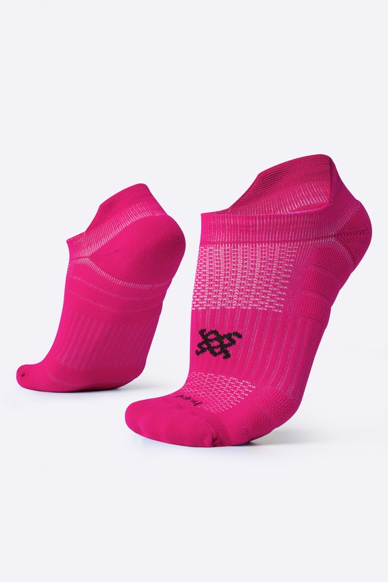 Meia Curta para Corrida HUPI Running Pro Invisível Rosa Magenta
