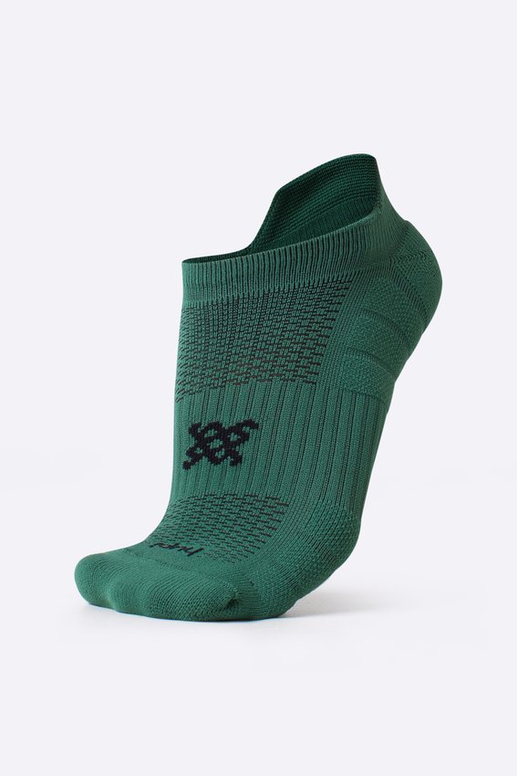 Meia Curta para Corrida HUPI Running Pro Invisível Verde Bandeira