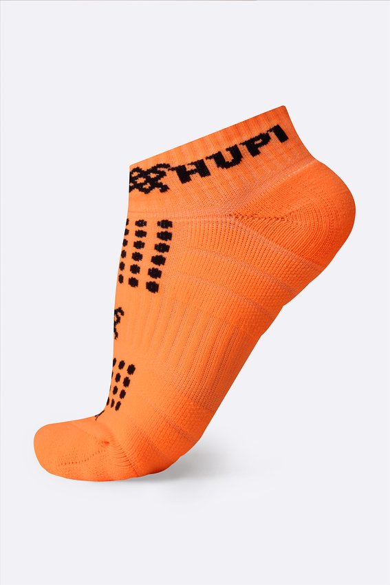 Meia Curta para Corrida HUPI Running Pro Laranja Neon