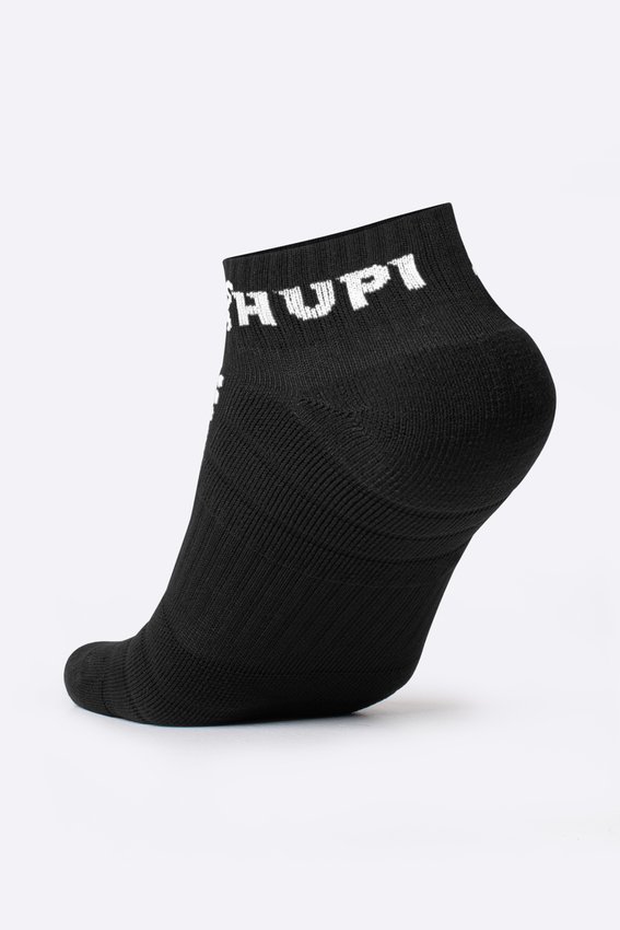 Meia Curta para Corrida HUPI - Running Pro Preto/Branco
