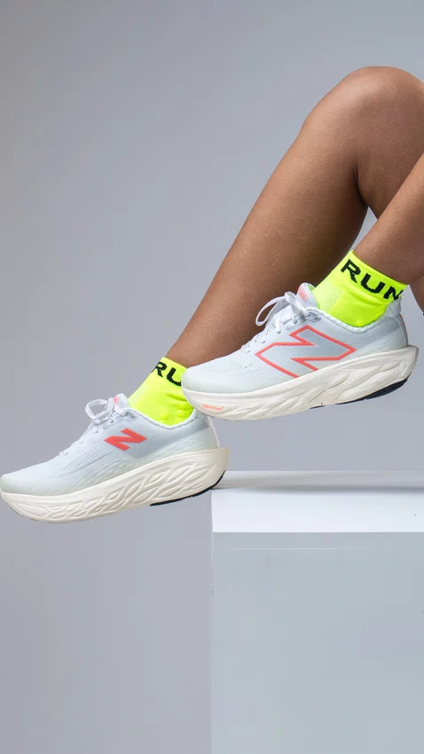 Meia Curta para Corrida HUPI Running Pro Run Amarelo Neon