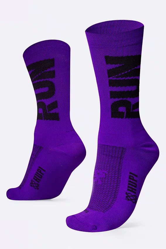Meia de Corrida HUPI Run Roxo/Preto