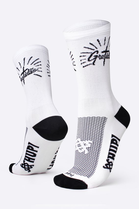 Meia Gratidão Branco/Preto HUPI - LT para pés menores 34-38