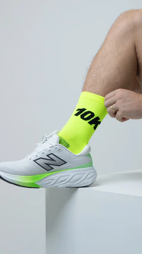 Meia HUPI 10K Amarelo Neon