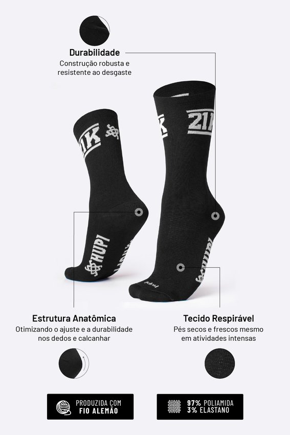 Meia HUPI 21K Neo Preto