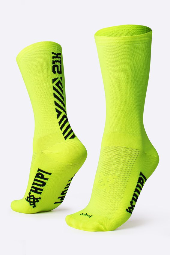 Meia HUPI 21k Slim Amarelo Neon