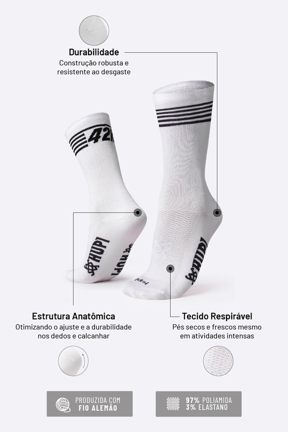 Meia HUPI 42k Split Branco