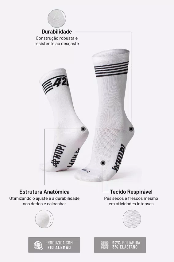 Meia HUPI 42k Split Branco