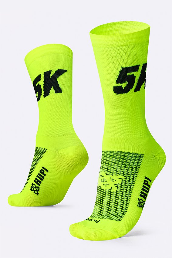 Meia HUPI 5K Amarelo Neon