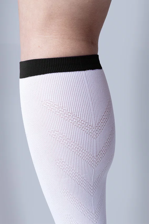 Meia HUPI Air Longa Branco e Preto
