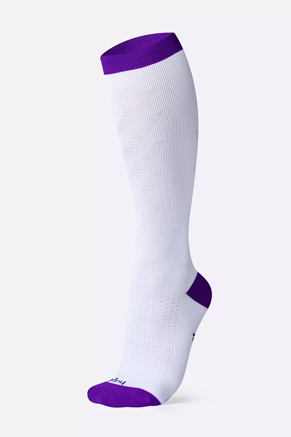 Meia HUPI Air Longa Branco e Roxo