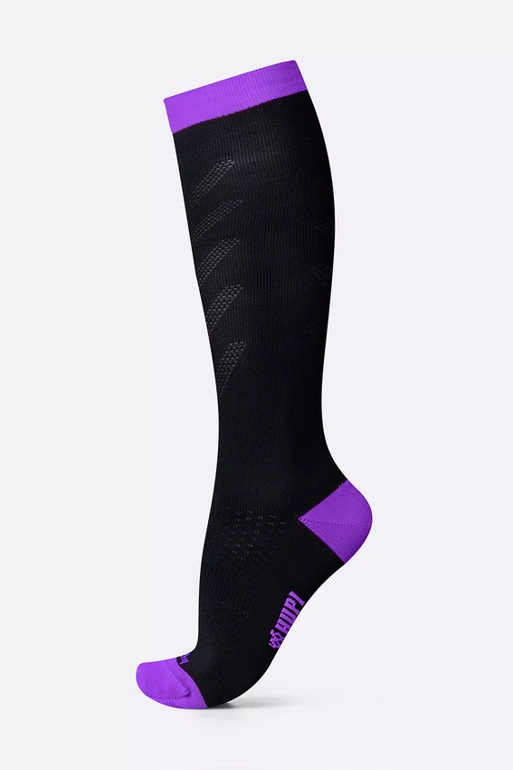 Meia HUPI Air Longa Preto e Roxo