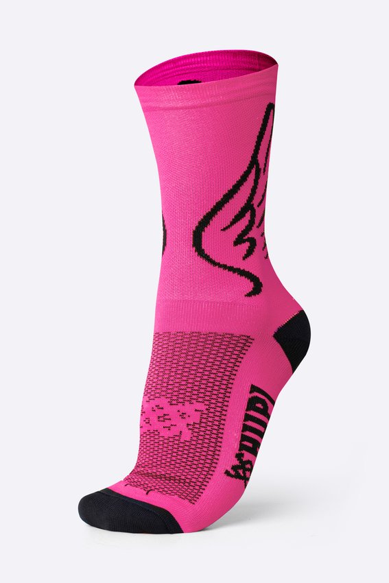 Meia HUPI Asas Rosa - LT para pés menores 34-38