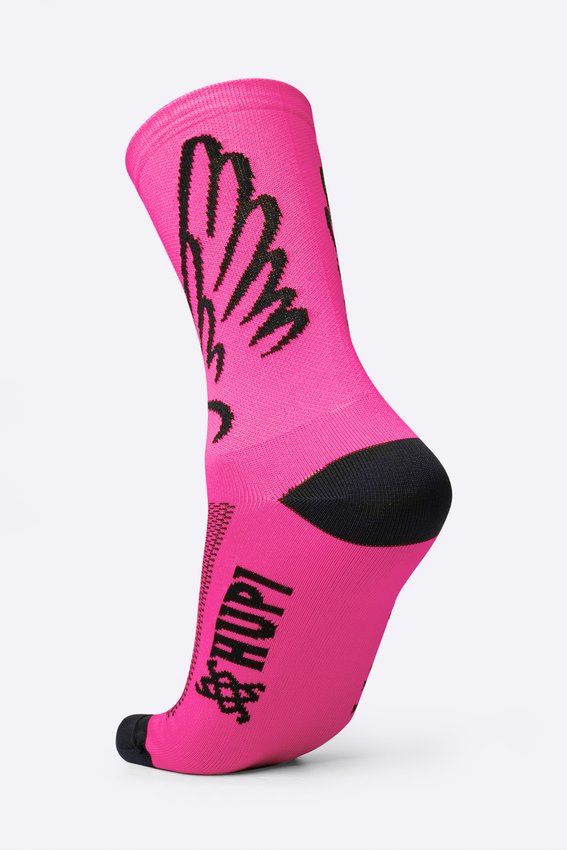 Meia HUPI Asas Rosa - LT para pés menores 34-38