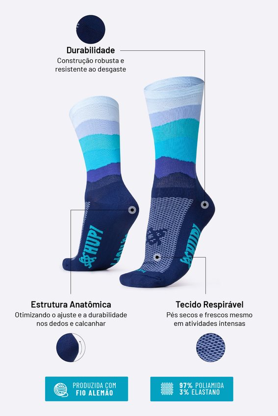 Meia HUPI Azul Oceano