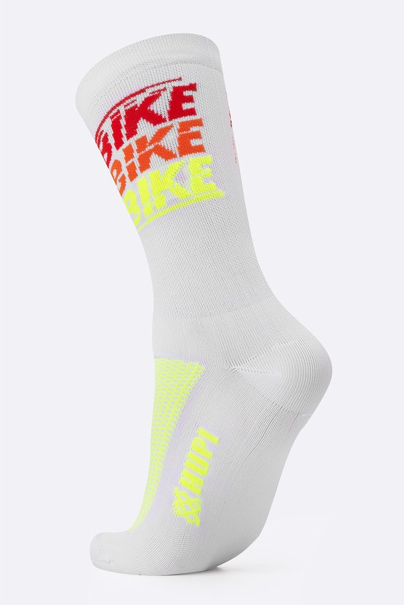 Meia HUPI Bike Bike Bike Branco
