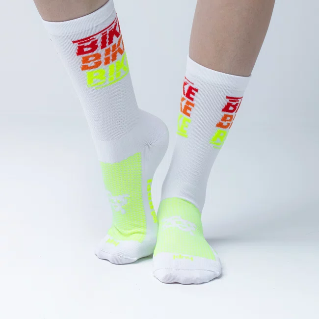 Meia HUPI Bike Bike Bike Branco