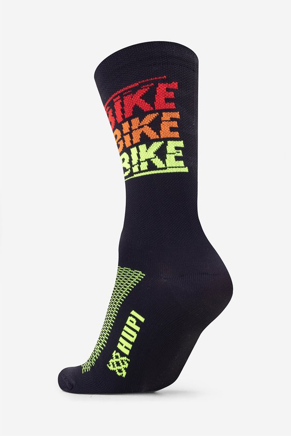 Meia HUPI Bike Bike Bike Preto