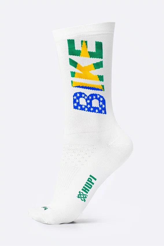 Meia HUPI Bike Brasil Branco