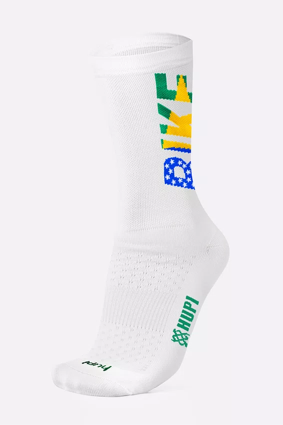 Meia HUPI Bike Brasil Branco