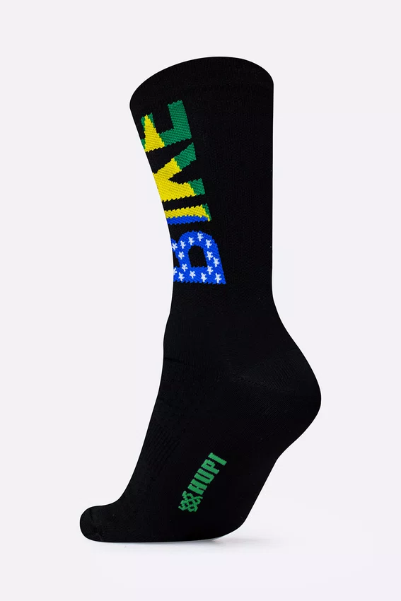 Meia HUPI Bike Brasil Preto
