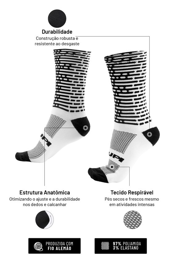 Meia HUPI Biometria Branco