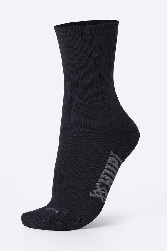 Meia HUPI Casual Cano Longo Algodão Preto