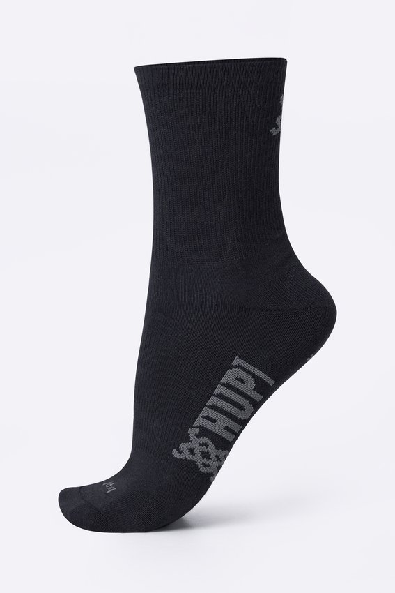 Meia HUPI Casual Cano Longo Algodão Preto - Kit 09 Pares Unissex