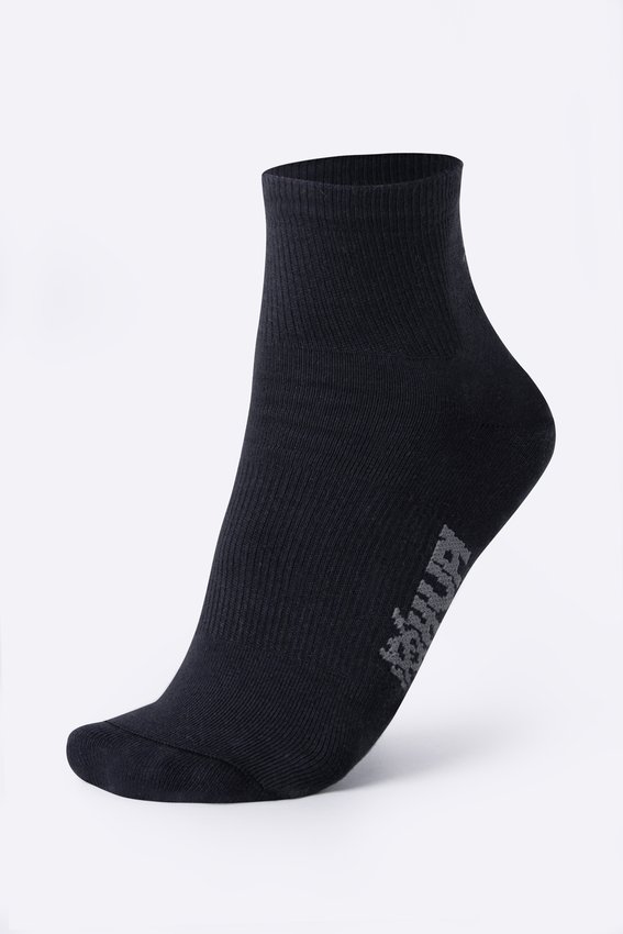 Meia HUPI Casual Cano Curto Algodão Preto - Kit 20 Pares Unissex