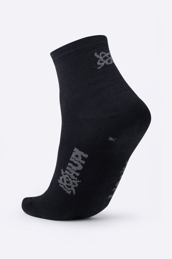 Meia HUPI Casual Cano Curto Algodão Preto - Kit 20 Pares Unissex