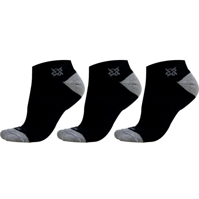 Meia HUPI Casual Soft Preto e Cinza - Kit 03 Pares Unissex