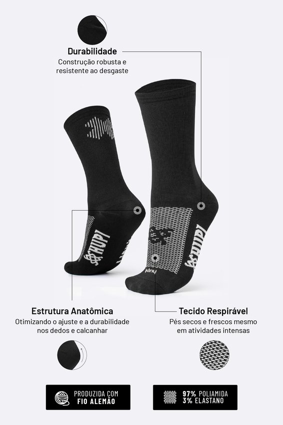 Meia HUPI Double X Preto