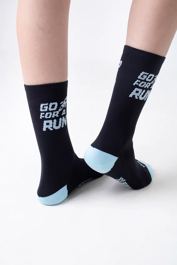 Meia HUPI Go For a Run Preto/Azul
