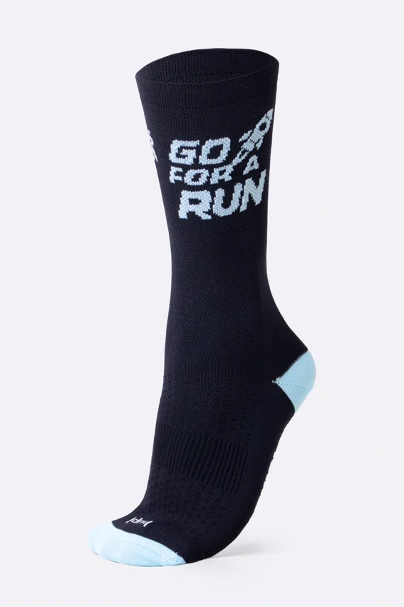 Meia HUPI Go For a Run Preto/Azul