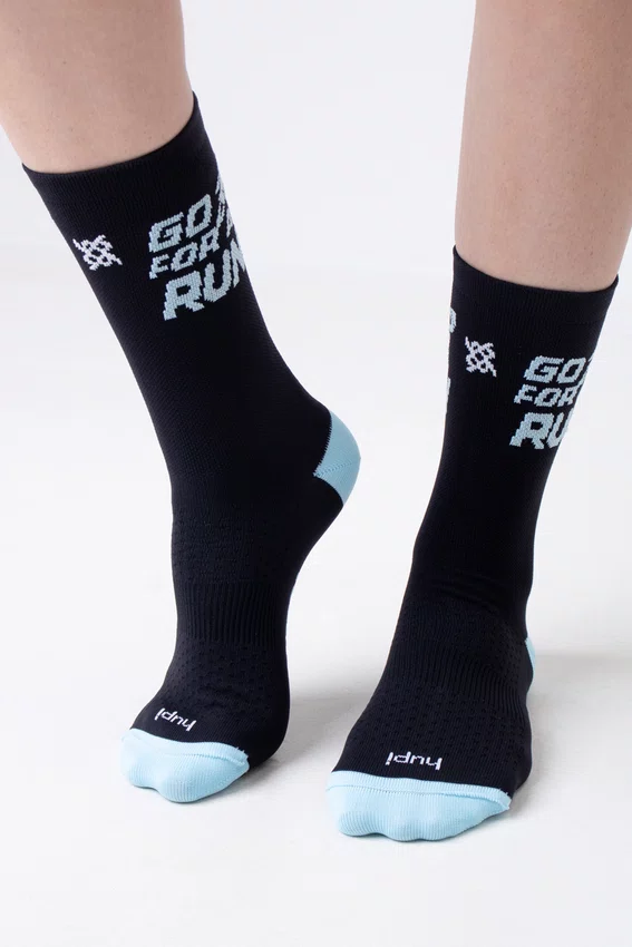 Meia HUPI Go For a Run Preto/Azul