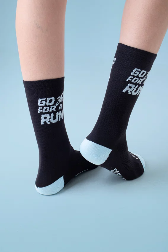 Meia HUPI Go For a Run Preto/Azul