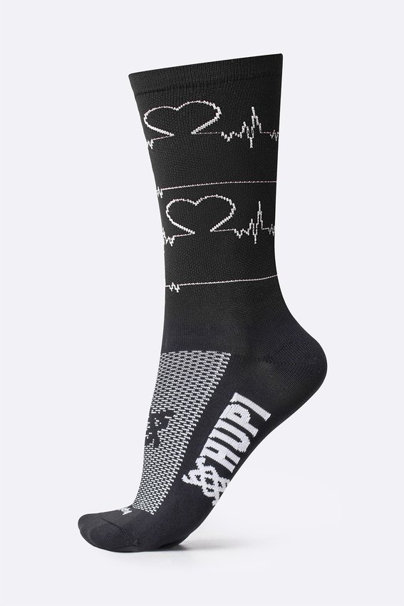 Meia HUPI Heart Beat Preto