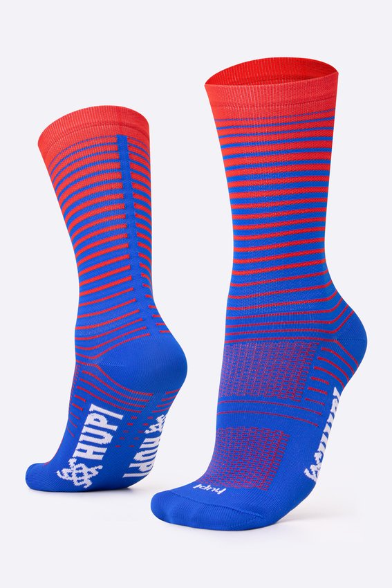 Meia HUPI Hyperline Azul/Vermelho