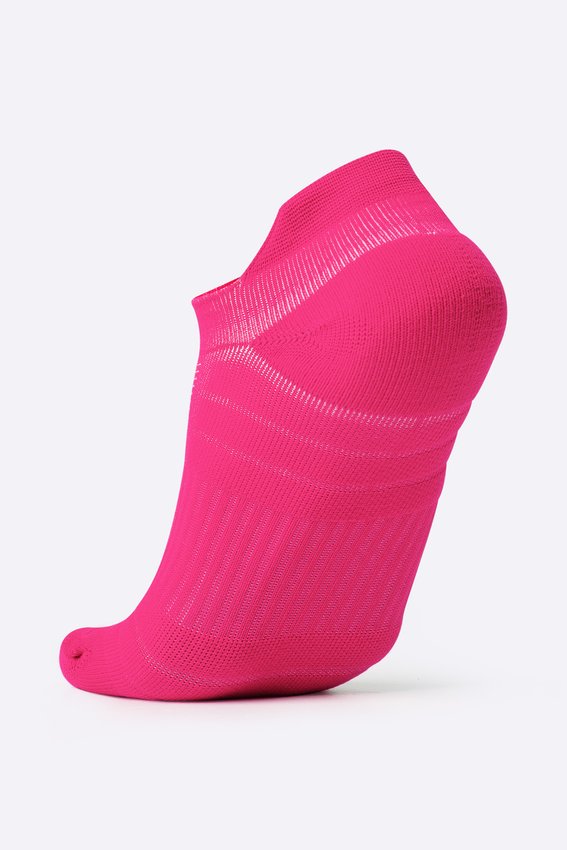 Meia Curta para Corrida HUPI Running Pro Invisível Rosa Neon - LT